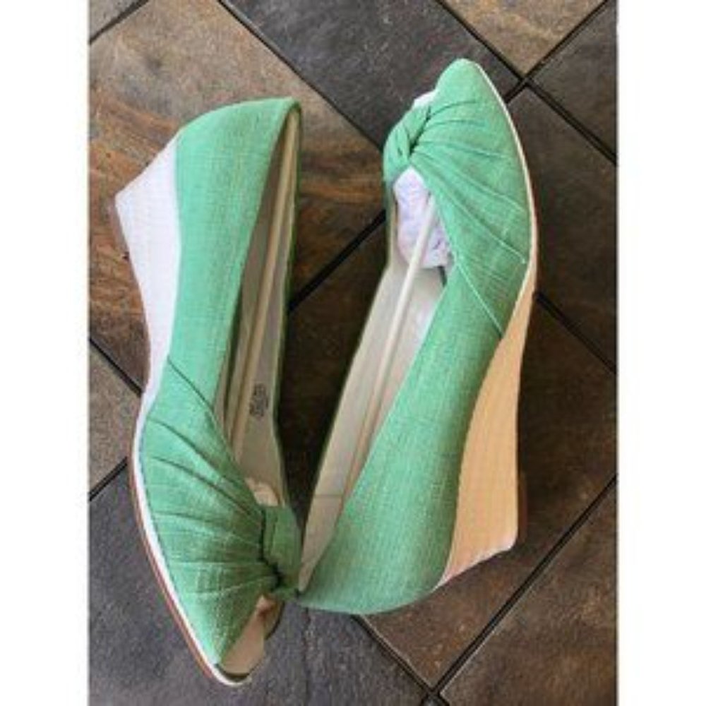 ETIENNE AIGNER DIPLOMAT WEDGE PEEP TOE ESPADRILLE HEELS - Picture 4 of 6